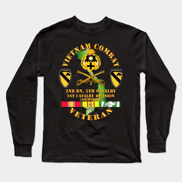 Vietnam Combat Cavalry Veteran w 2nd Bn 5th Cav DUI - 1st Cav Div Long Sleeve T-Shirt by twix123844